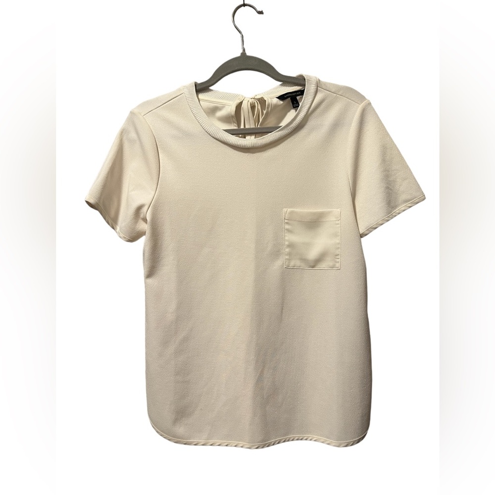 Banana Republic Short Sleeve Blouse, Cream, Size Small